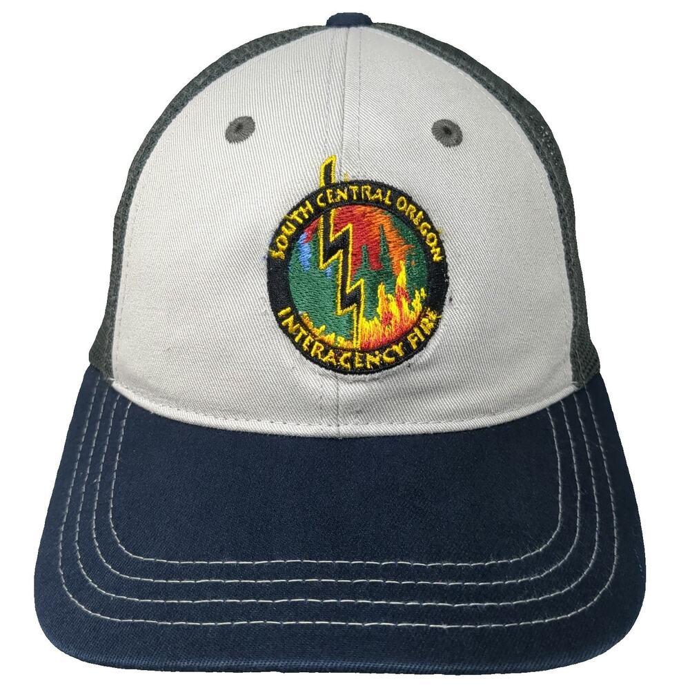 District Gray Trucker Hat One Size Blue Oregon Interagency Fire Patch Snapback